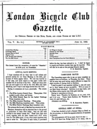 London Bicycle Club Gazette, Vol 5, No 15