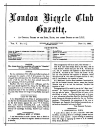 London Bicycle Club Gazette, Vol 5, No 17