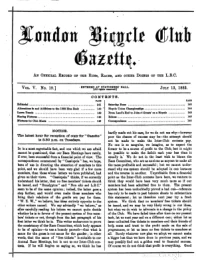 London Bicycle Club Gazette, Vol 5, No 19