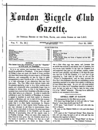 London Bicycle Club Gazette, Vol 5, No 20