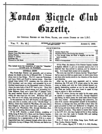 London Bicycle Club Gazette, Vol 5, No 22