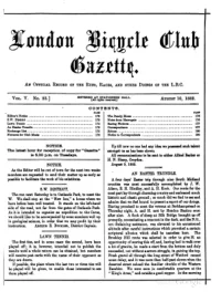London Bicycle Club Gazette, Vol 5, No 23