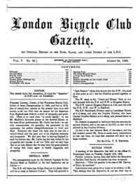 London Bicycle Club Gazette, Vol 5, No 25