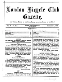 London Bicycle Club Gazette, Vol 5, No 27