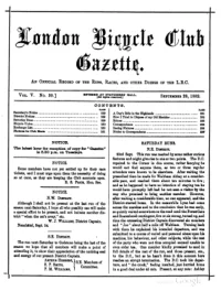 London Bicycle Club Gazette, Vol 5, No 30