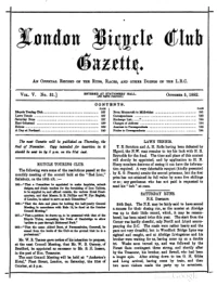 London Bicycle Club Gazette, Vol 5, No 31
