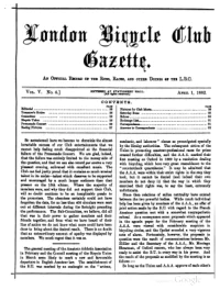 London Bicycle Club Gazette, Vol 5, No 4