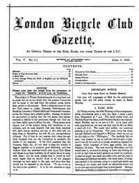 London Bicycle Club Gazette, Vol 5, No 5