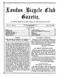 London Bicycle Club Gazette, Vol 5, No 6