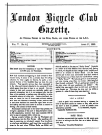 London Bicycle Club Gazette, Vol 5, No 8