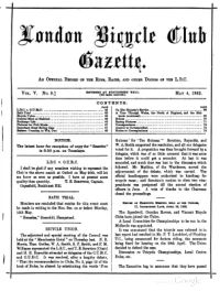 London Bicycle Club Gazette, Vol 5, No 9