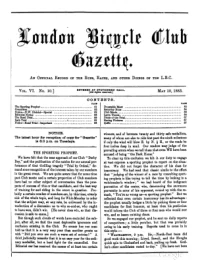 London Bicycle Club Gazette, Vol 6, No 10
