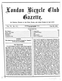 London Bicycle Club Gazette, Vol 6, No 17