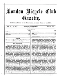 London Bicycle Club Gazette, Vol 6, No 19