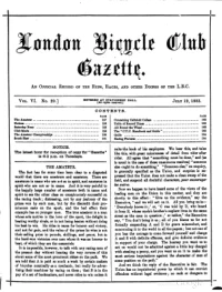London Bicycle Club Gazette, Vol 6, No 20