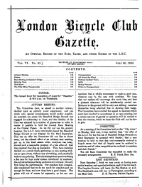 London Bicycle Club Gazette, Vol 6, No 21