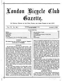 London Bicycle Club Gazette, Vol 6, No 22