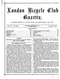 London Bicycle Club Gazette, Vol 6, No 23