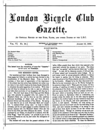 London Bicycle Club Gazette, Vol 6, No 24