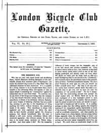 London Bicycle Club Gazette, Vol 6, No 27