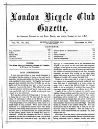 London Bicycle Club Gazette, Vol 6, No 29
