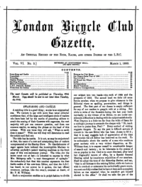 London Bicycle Club Gazette, Vol 6, No 3