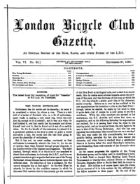 London Bicycle Club Gazette, Vol 6, No 30