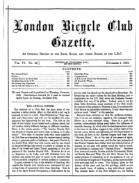 London Bicycle Club Gazette, Vol 6, No 32