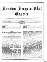 London Bicycle Club Gazette, Vol 6, No 6