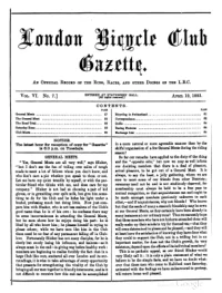 London Bicycle Club Gazette, Vol 6, No 7