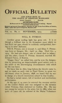 Official Bulletin American Wheelmen, Vol 12, No 11 cover