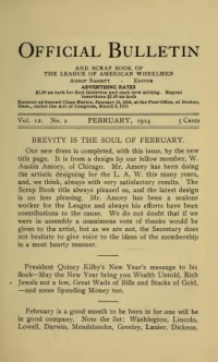 Official Bulletin American Wheelmen, Vol 12, No 2 cover