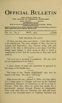 Official Bulletin American Wheelmen, Vol 12, No 5 cover