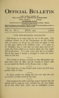 Official Bulletin American Wheelmen, Vol 12, No 7 cover