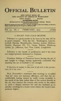 Official Bulletin American Wheelmen, Vol 13, No 2 cover