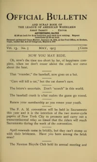 Official Bulletin American Wheelmen, Vol 13, No 5 cover