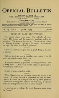 Official Bulletin American Wheelmen, Vol 13, No 6 cover