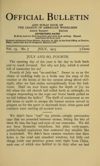 Official Bulletin American Wheelmen, Vol 13, No 7 cover