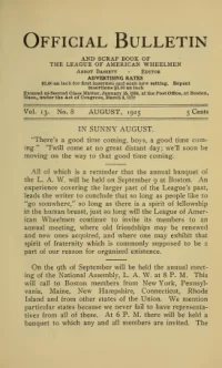 Official Bulletin American Wheelmen, Vol 13, No 8 cover