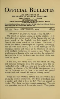 Official Bulletin American Wheelmen, Vol 13, No 9 cover