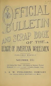Official Bulletin American Wheelmen, Vol 15, No 11 cover