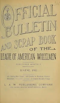 Official Bulletin American Wheelmen, Vol 15, No 8 cover
