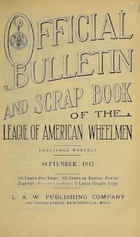 Official Bulletin American Wheelmen, Vol 15, No 9 cover