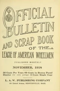 Official Bulletin American Wheelmen, Vol 16, No 11 cover