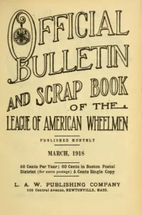 Official Bulletin American Wheelmen, Vol 16, No 3 cover