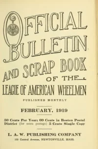 Official Bulletin American Wheelmen, Vol 17, No 2 cover