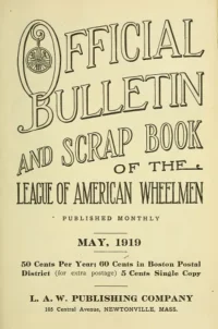 Official Bulletin American Wheelmen, Vol 17, No 5 cover