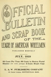 Official Bulletin American Wheelmen, Vol 17, No 7 cover