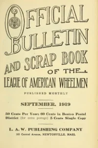 Official Bulletin American Wheelmen, Vol 17, No 9 cover
