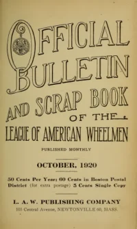 Official Bulletin American Wheelmen, Vol 18, No 10 cover